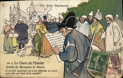 VINTAGE POSTCARD the Cliff Guy Stopped of Mister the Mayor These goods Normands Hunter Drives out