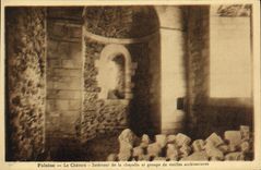 VINTAGE POSTCARD Cliff the Interior Castle of the Vault and group of old architectures