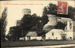 VINTAGE POSTCARD Cliff walls of the Castle and the Talbot Tower