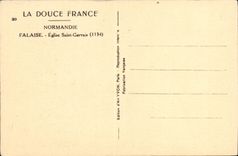 VINTAGE POSTCARD Falaise Church Gervais Saint Goes