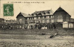 POSTAL Lucas de la VENDIMIA en el mar el casino visto de la playa