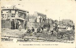 POSTAL Lucas de la VENDIMIA en el mar la pasarela y los ninos de la presa