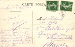 La POSTAL Lucas de la VENDIMIA en el mar la presa y la playa tiene creciente oleada