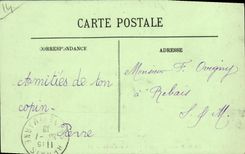 POSTAL Lucas de la VENDIMIA en el mar en la presa y la pasarela de Quillhoc