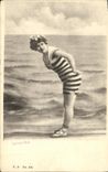 CPA Luc Sur Mer Femme en maillot de Bain Folklore