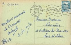 POSTAL Lucas de la VENDIMIA en los acantilados del mar y el mar