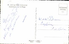 POSTAL MODERNA Lucas en el mar contra dia en la playa