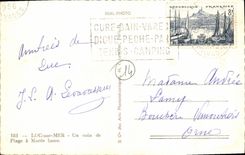 POSTAL MODERNA Lucas en Mer una esquina de tiene barco de navegacion de la marea baja