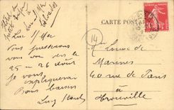 La POSTAL Lucas de la VENDIMIA en Mer la playa tiene alta marea