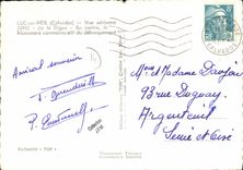 POSTAL MODERNA Lucas en la opinion del mar de la presa en el centro el monumento de la descarga