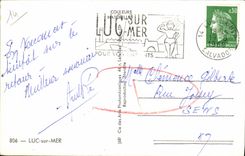 CPM Luc Sur Mer souvenir Baleine 