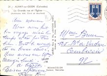 CPM Aunay sur Odon La Grande rue et L Eglise