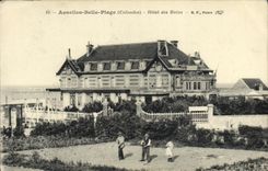 VINTAGE POSTCARD Asnelles the Beautiful Beach Hotel of the Baths
