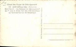 MODERN CARD Asnelles on Sea Seen Beach Golf boats of the unloading Militaria Bunker