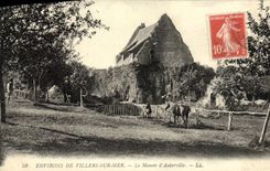 VINTAGE POSTCARD Surroundings De Villers On Sea the Manor D Auberville Horse