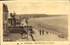 VINTAGE POSTCARD Asnelles Hotel Beautiful Beach and the Terrace