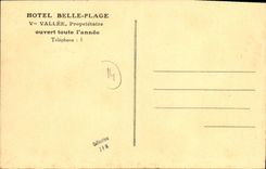 VINTAGE POSTCARD Asnelles Hotel Beautiful Beach and the Terrace