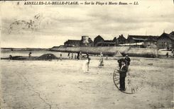 VINTAGE POSTCARD Asnelles the Beautiful Beach On the Beach Low tide