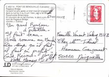 MODERN CARD To remember Of the Bridge De Benouville Tank Tank