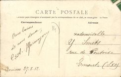 VINTAGE POSTCARD Bernieres On Sea Terrace of the Coffee of the Beach