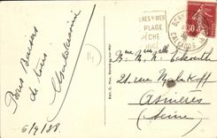 VINTAGE POSTCARD Bernieres on Sea Street of the Sea towards the Beach Restoring Hotel