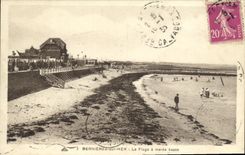 VINTAGE POSTCARD Bernieres on Mer the Beach has Low tide