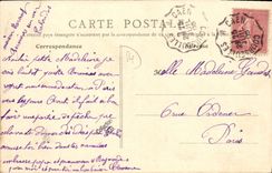 VINTAGE POSTCARD Bernieres Fishing with shrimps Before the departure Children