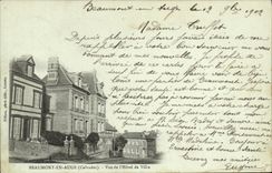 VINTAGE POSTCARD Beaumont out of Trough Seen of L Town hall