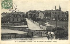 VINTAGE POSTCARD Bernieres street of the Station the Passage D level