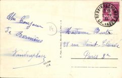 VINTAGE POSTCARD BEsnieres on Sea the Beach