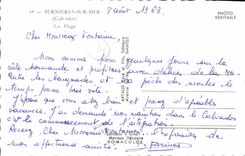 MODERN CARD Bernieres on Sea the Beach Boat