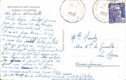 MODERN CARD Bernieres on Sea the Beach and the Cabins Children