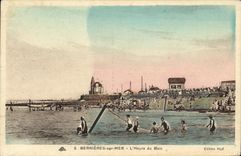 VINTAGE POSTCARD Bernieres on Sea L Hour of the Bath