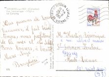 MODERN CARD Bernieres on Sea Panoramic View L Church the Camp site