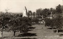 MODERN CARD Blangy the Castle Seen on L Church