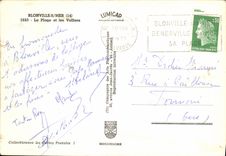 MODERN CARD Blonville on Sea the Beach and Sailing ships