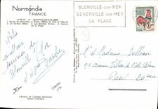 MODERN CARD Blonville on Sea Road of Deauville La Poste Host of city and stopover black Rocks Seen of the beach