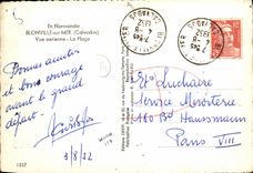 MODERN CARD Blonville on Sea Seen air the Beach