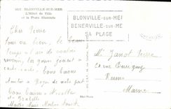 CPM Blonville sur Mer L Hotel de Ville et la Poste illumines