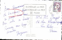 CPM Blonville sur Mer Pavillon FLeuri Fileuses Folklore Plage 