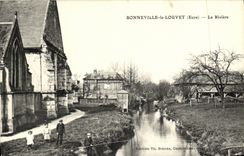 CPA Bonneville la Louvet La Riviere pecheur