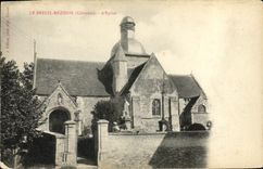 VINTAGE POSTCARD Breuil Mezidon L Church