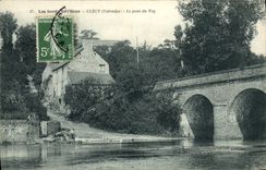 VINTAGE POSTCARD the edges of L Decorates Clecy the Bridge of Vey