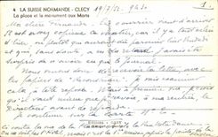 CPM Clecy La Place et le Monument aux Morts