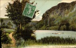 VINTAGE POSTCARD L Decorates Pittoesque Clecy the Point of the Rocks of the Parks Boat
