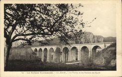 VINTAGE POSTCARD Switzerland Clecy Norman the Viaduct and Rocks of the Scattered one