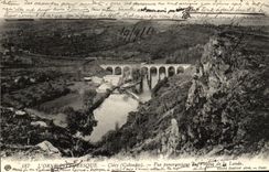 VINTAGE POSTCARD L Decorates Picturesque Clecy Panoramic View Viaduct of the Moor