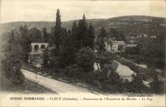 VINTAGE POSTCARD Swiss Norman Clecy Panorama of L Hotel trade of the Mill Vey