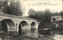 VINTAGE POSTCARD Switzerland Normande Clecy L Decorates and the Bridge of Vey