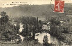 CPA La Suisse Normande Clecy L Orne et le Moulin du Vey